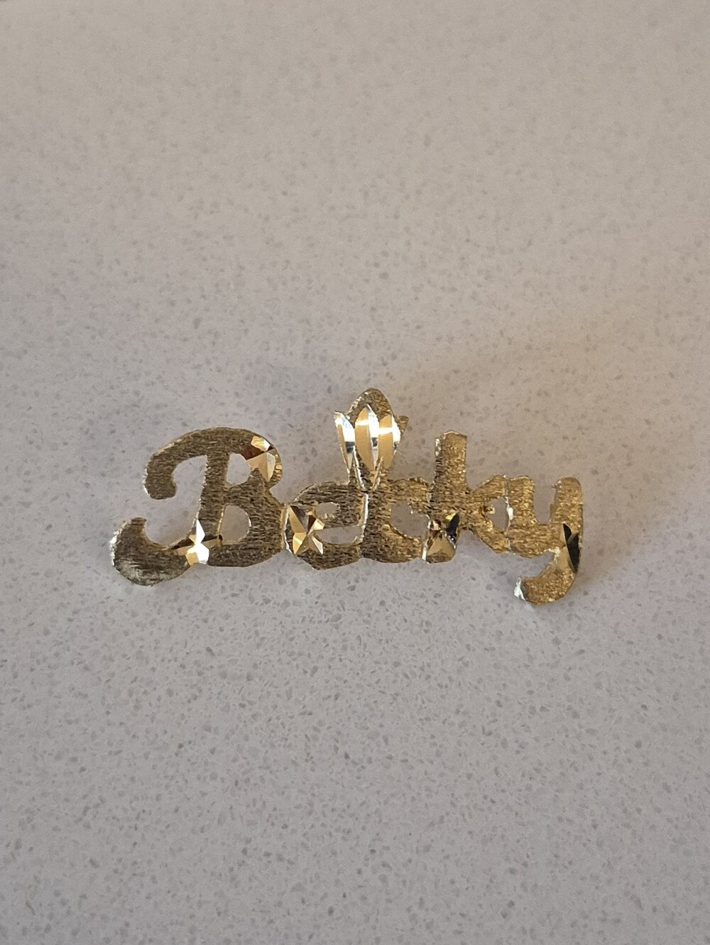 14K Gold Becky Nameplate Pendant